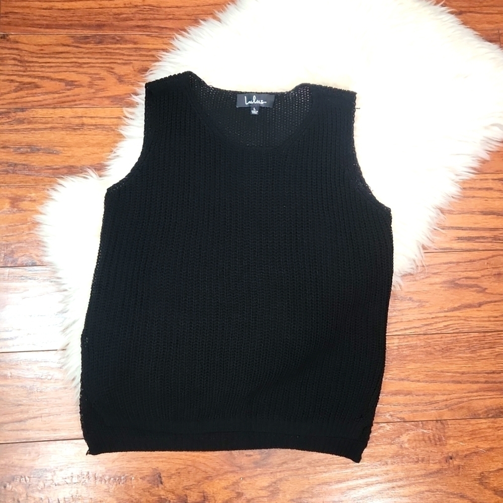 Lulu's Black Knit Sleeveless Tank - Picture 2 of 7